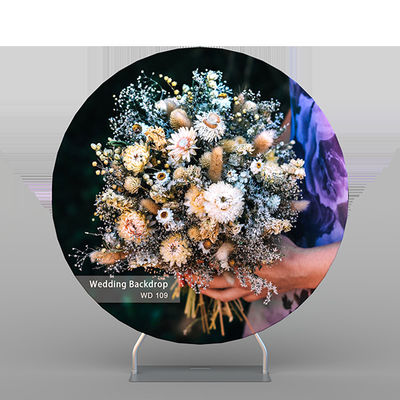 Supporto per fondale per display in tessuto di tensione per tubi in alluminio personalizzato Arco di utilizzo per eventi di nozze